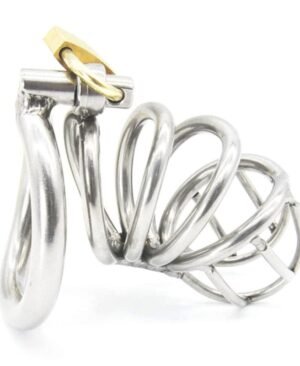 Bent Ring Stainless Steel Chastity Cage