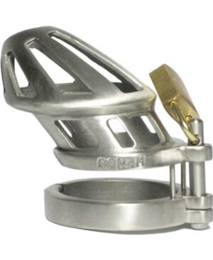 BON4M Stainless Steel Locking Cock Cage Chastity