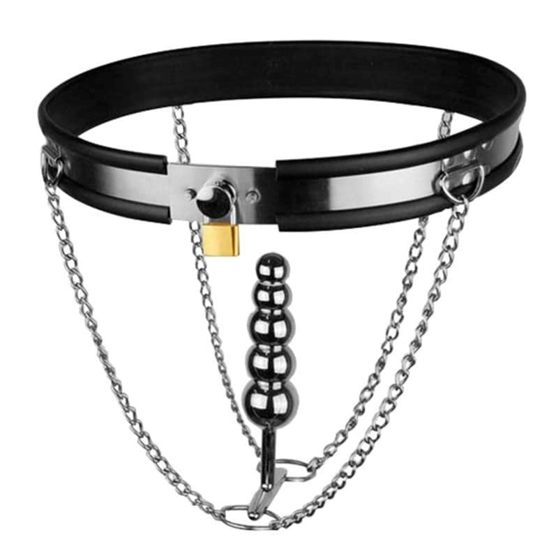 Chastity Belt & Bar With Plug