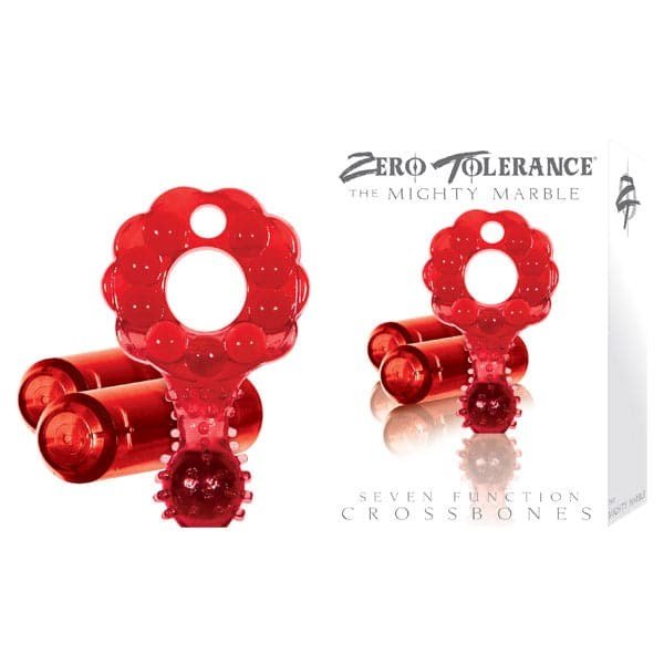 Crossbones Mighty Marble Double Bullet in Red