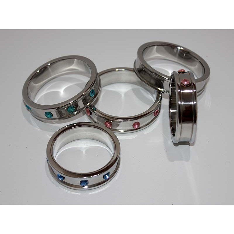 Deep Shallow Aqua Gemmed Cock Ring 40mm