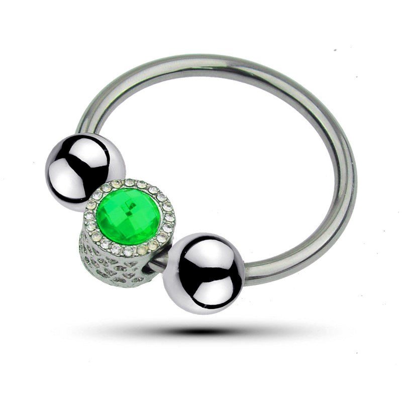 Harry Guy Glans Ring With Green Gem