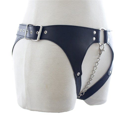 Leather & BDSM Thong with Chain