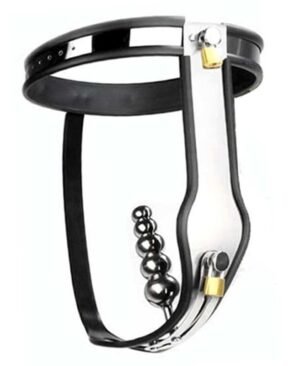 Steel Female Chastity Belt With Plug
