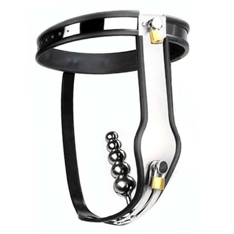 Steel Female Chastity Belt With Plug