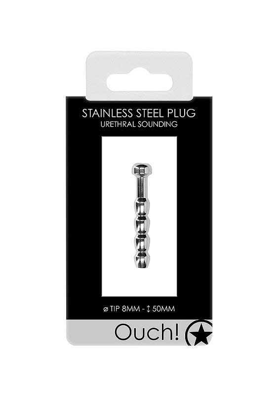 Urethral Sounding Stainless Steel Ribbed Plug