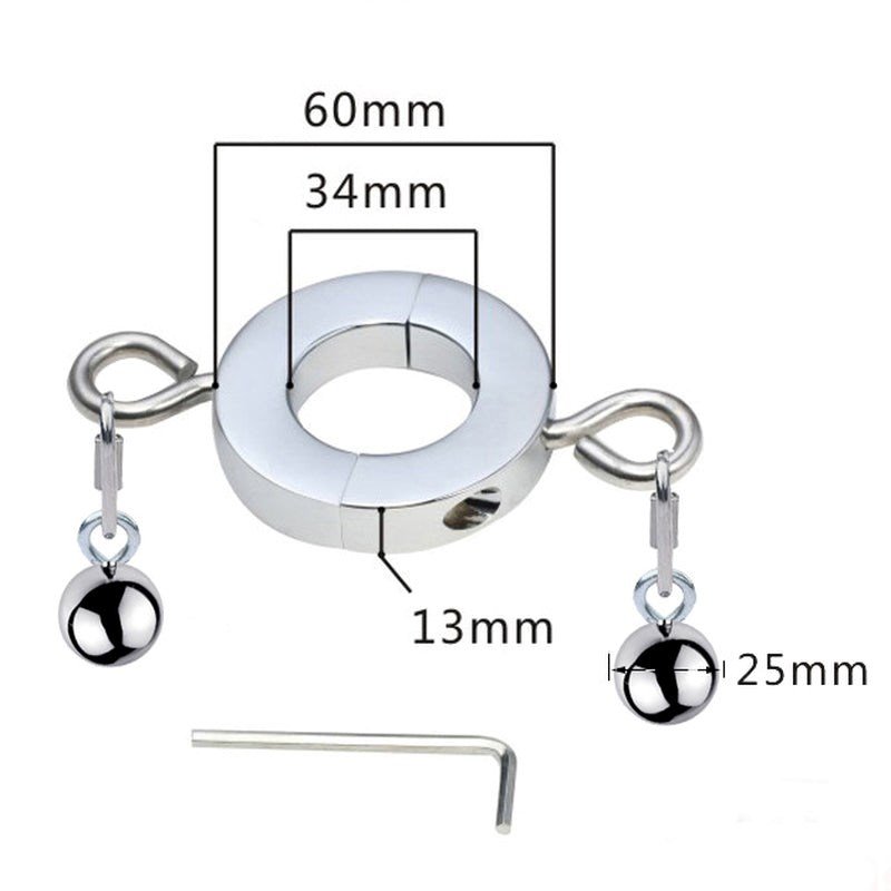 Metallic Testicle Stretcher Weights - 2 Balls