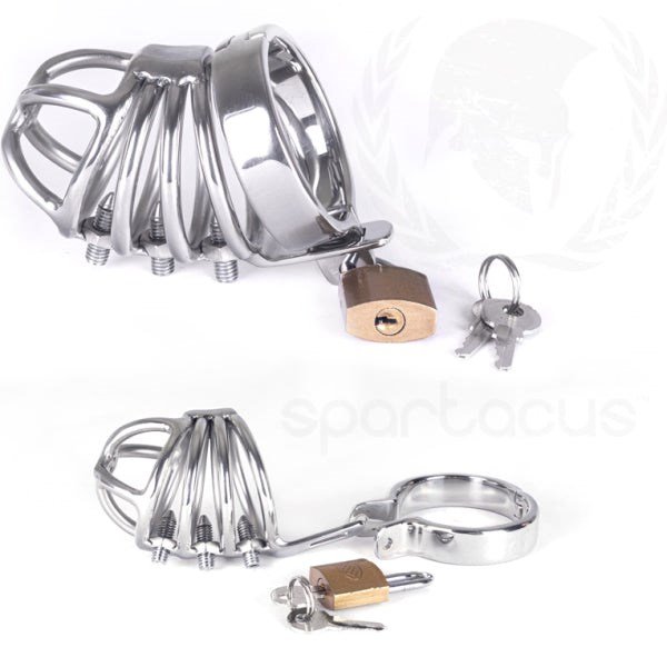 4-Ring Locking Chastity Cage With Screws And Lock