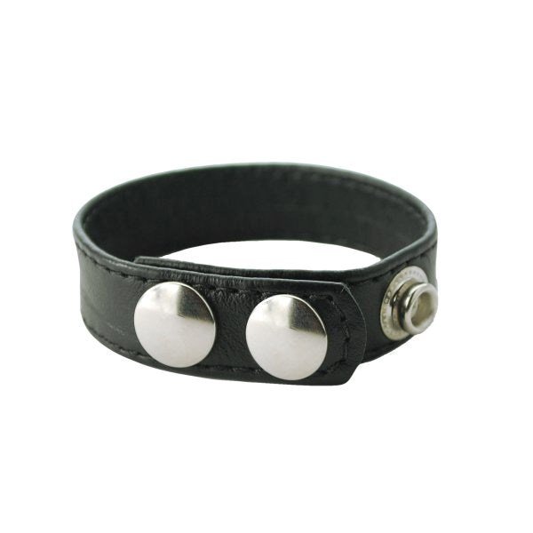 Plain Joe Leather Cock Ring 3 Speed Snap Adjustable