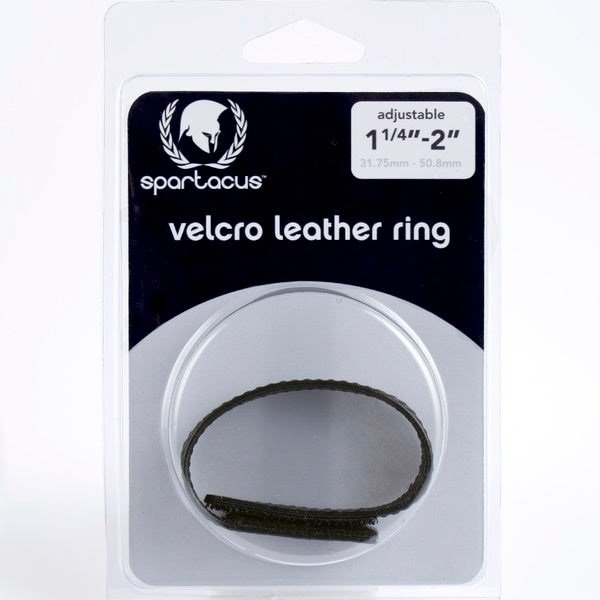 Sewn Leather Cock Ring Adjustable Velcro Tightening