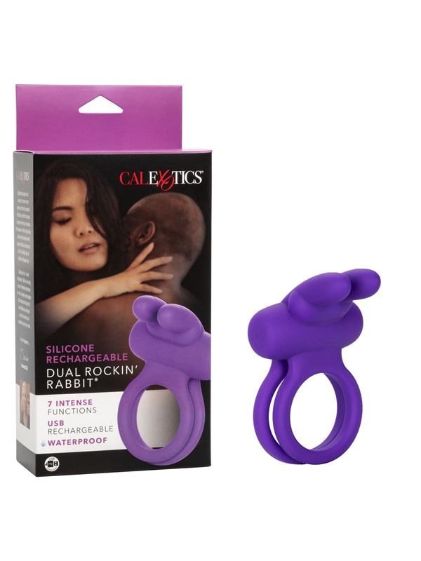 Rechargeable Rockin Rabbit Enhancer Vibrating Cock Ring