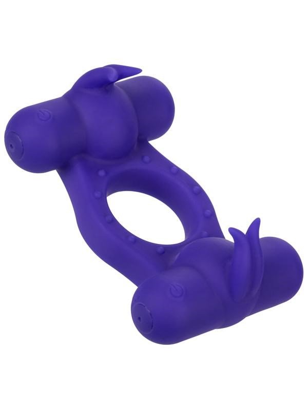 Silicone 12-Functions Rechargeable Triple Orgasm Enhancer Ring