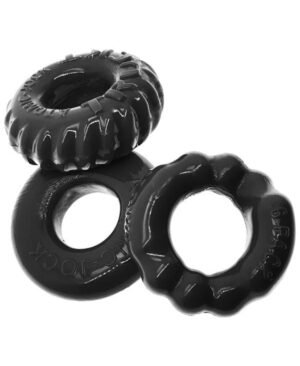 Oxballs BONEMAKER Boner Cock Ring Kit Black 3 Pack