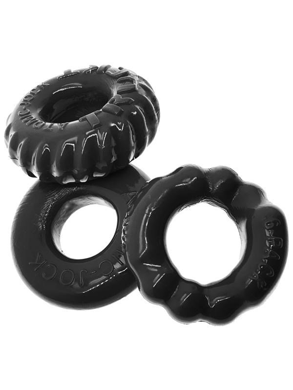 Oxballs BONEMAKER Boner Cock Ring Kit Black 3 Pack