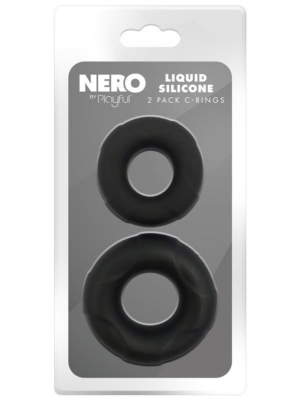 Playful Nero Liquid Silicone 2 Pack Cock Rings