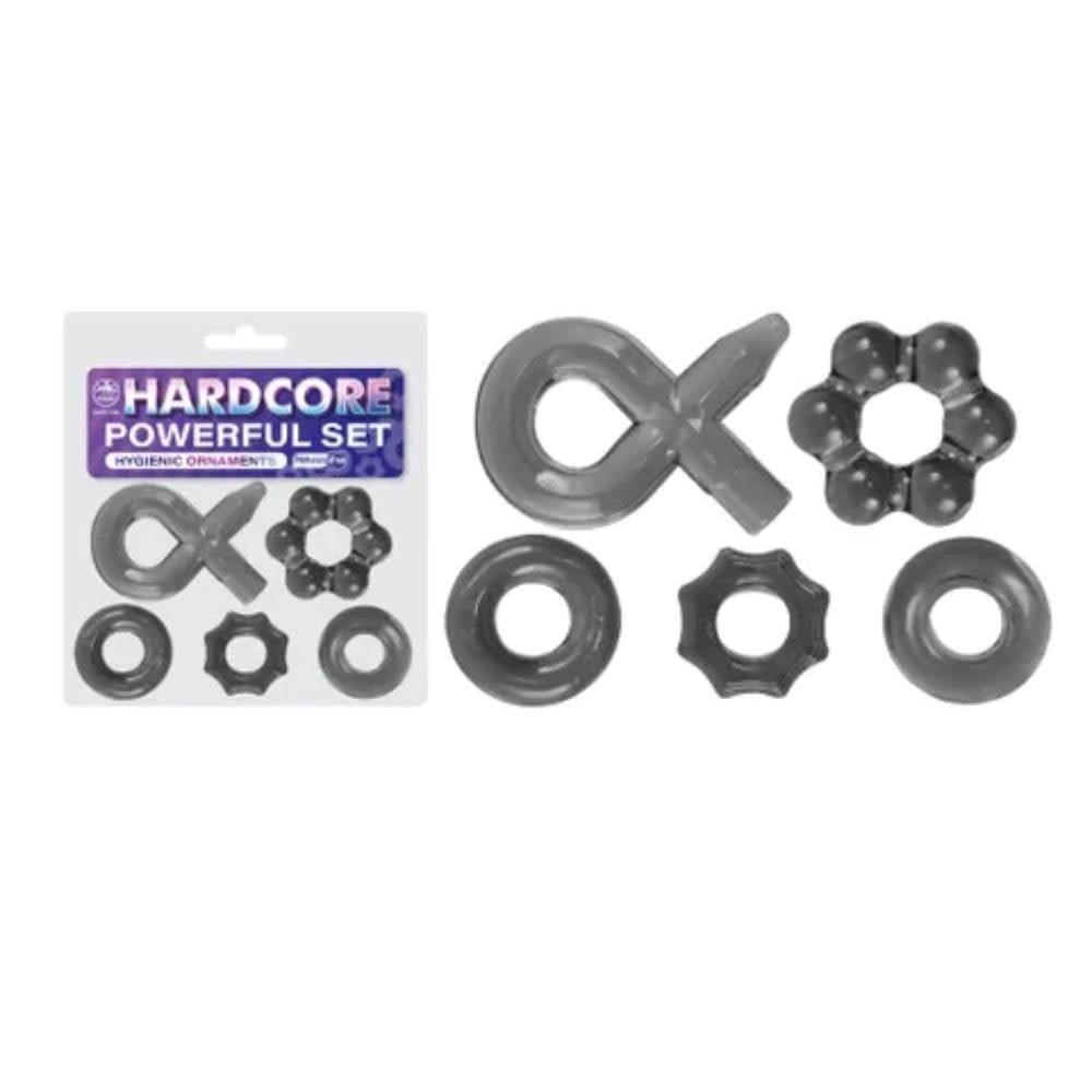 Excellent Power Hardcore Powerful 5 Cock Rings Set