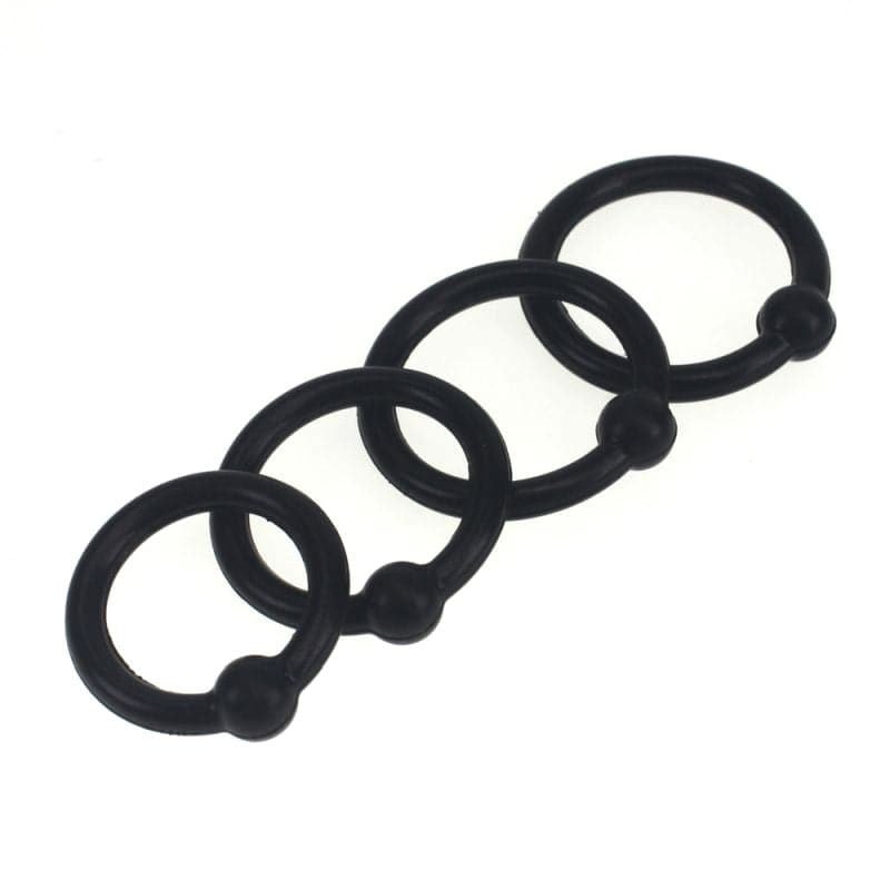 4 Piece Silicone Cock Head Ring Set