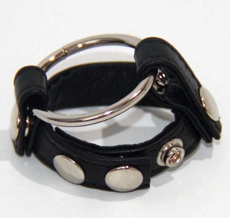 Leather Testicle & Metal Penis Rings