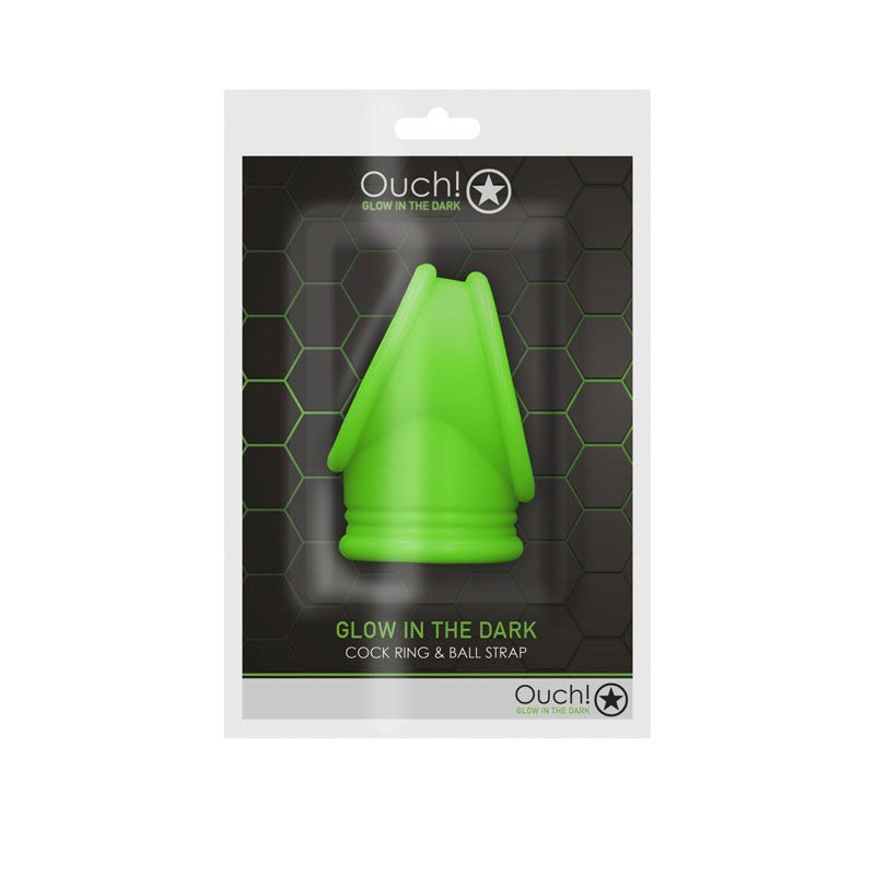 OUCH! Glow In Dark Cock Ring & Ball Strap