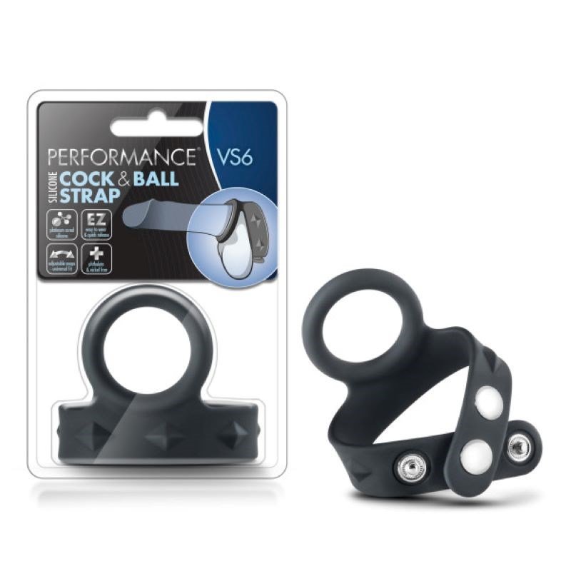 Performance Vs6 Silicone Cock & Ball Strap - Black