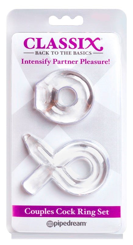 Pipedream Classix Couples Cock Ring Set Clear