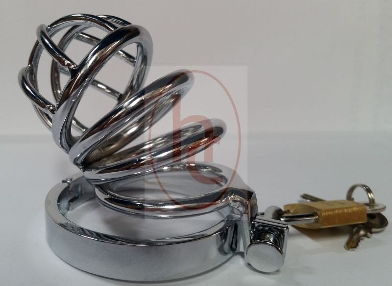 Prison Lock Chastity Cage 4 Rings