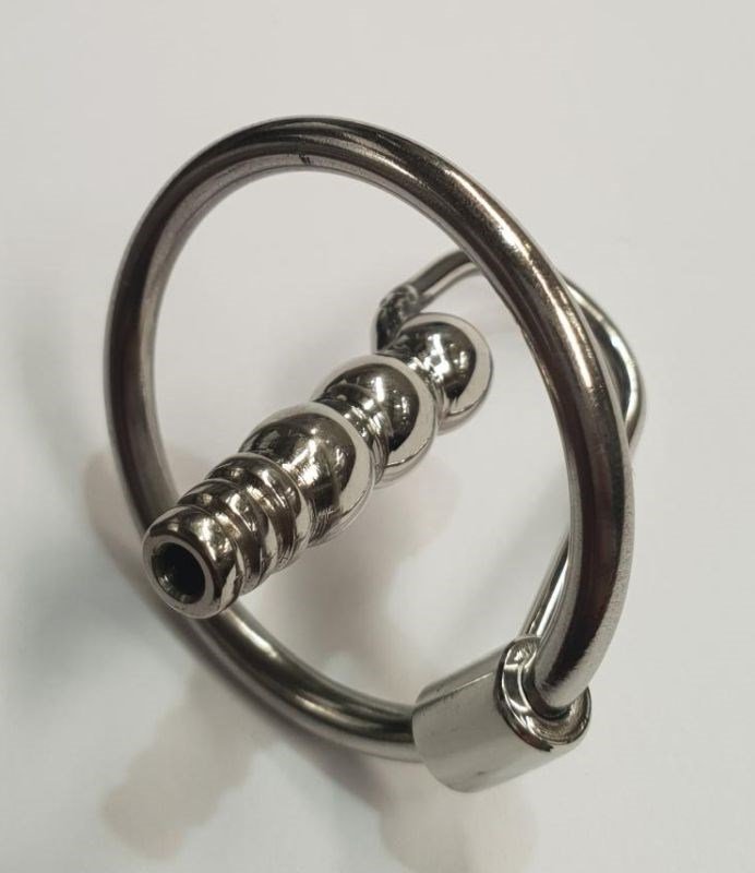 Round Tip Ribbed Penis Plug & Glans Ring