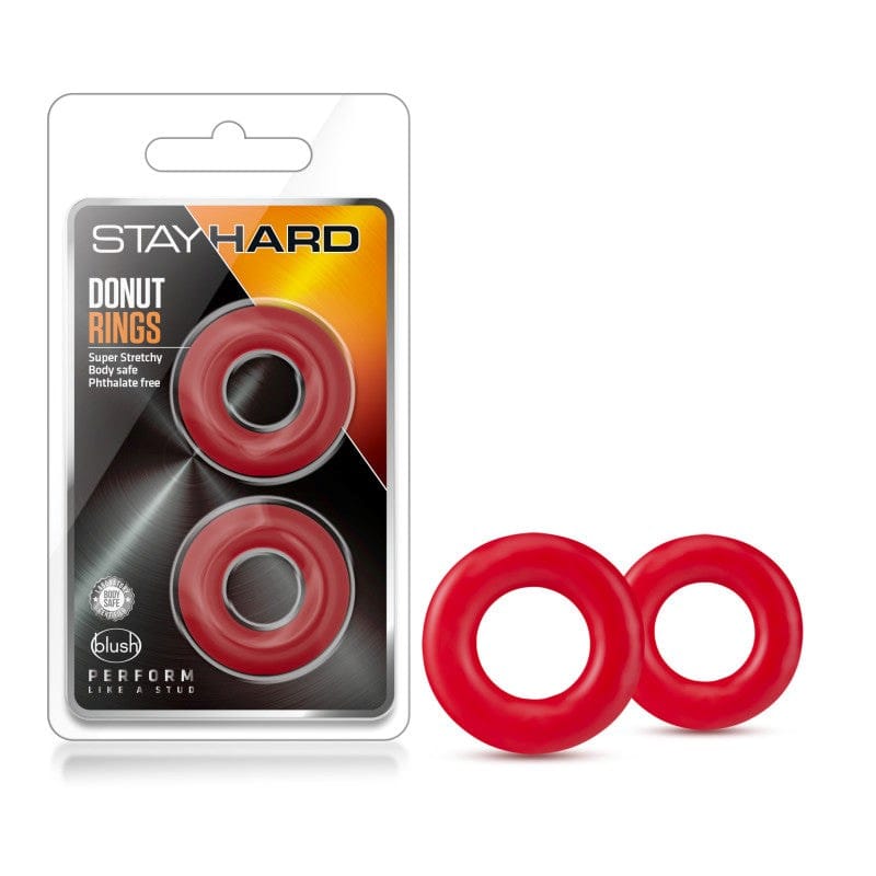 Stay Hard Donut Rings Red Set Of 2 For Enhanced Stamina