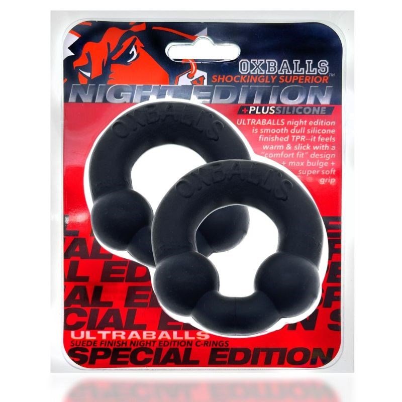 Ultraballs 2 Piece Cockring Set Special Edition Black